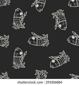 monster doodle seamless pattern background