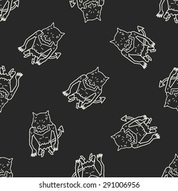 monster doodle seamless pattern background