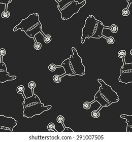 monster doodle seamless pattern background