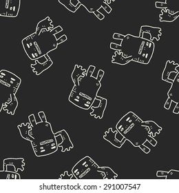 monster doodle seamless pattern background