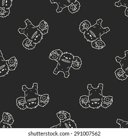 monster doodle seamless pattern background