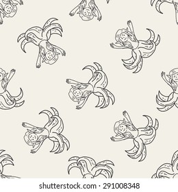 monster doodle seamless pattern background
