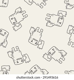 monster doodle seamless pattern background