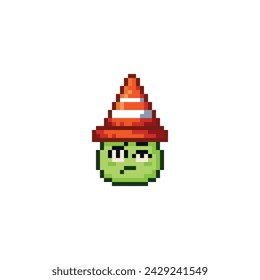 Monster with doubtful face, pixel art character