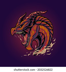 The monster dragon head illustration