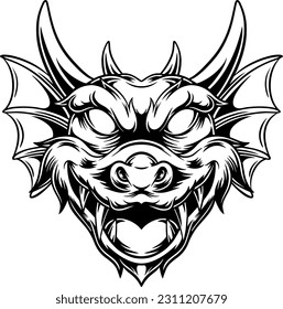 monster dragon head vector illustration