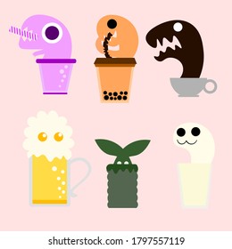 Monster drinks vector illustration.