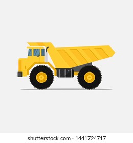 Monster dump truck special machines for the construction work. vector illustration