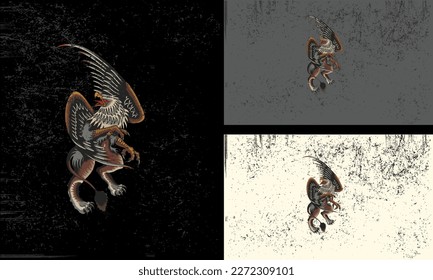 monster eagle with lion feet vector mascot design