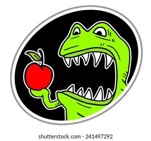 Monster eat apple