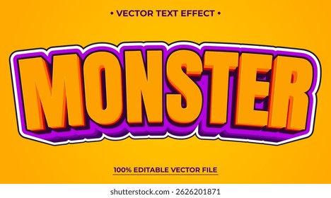 Monster editable text effect, customizable spooky and scary Halloween 3d font style