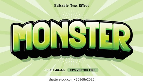 monster editable text effect, text style