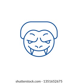 Monster emoji line icon concept. Monster emoji flat  vector symbol, sign, outline illustration.