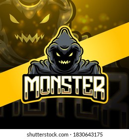 Monster esport mascot logo design