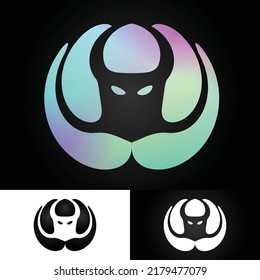 monster evil vector logo design, suitable use for symbol, sign, or element business design