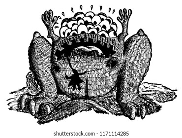 Monster In The Eye Of Beholder coloring page clip art