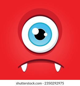 
Monster eye. Cartoon illustration of a funny sad monster with one eye. Vector 10 EPS.