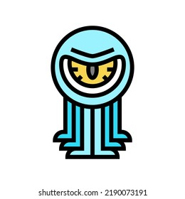 Monster Eye Color Icon Vector. Monster Eye Sign. Isolated Symbol Illustration