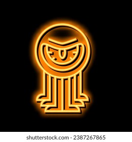 monster eye neon light sign vector. monster eye illustration