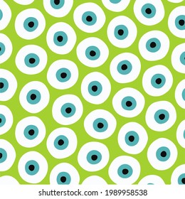 Monster Eye Pattern Backgroud. Social Media Post. Vector Illustration.
