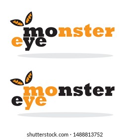 monster eye vector , styl logo, orange and black