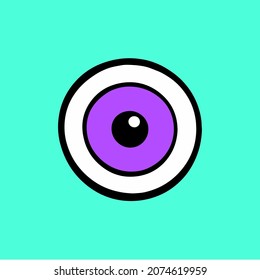 Monster Eyeball Symbol. Social Media Post. Vector Illustration.