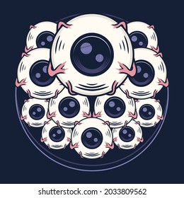 Monster eyes detailed vector illustration
