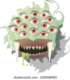 Monster with eyes and tooth