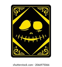 Monster face card design vector