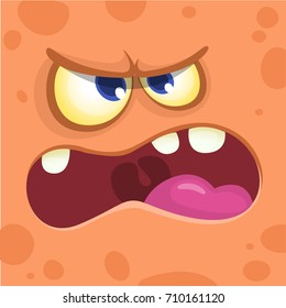 Monster face cartoon creature avatar illustration vector stock. Party monster mask. Design for logo or emblem or t-shirt