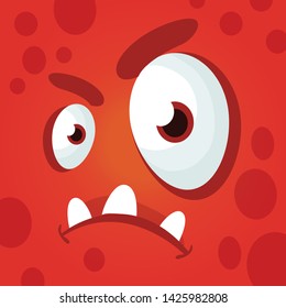monster face cartoon squared vector illustration