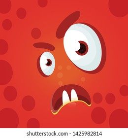 monster face cartoon squared vector illustration