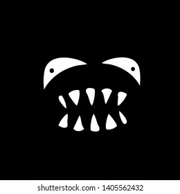 monster face in the dark draw