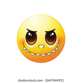Monster face emoji vector icon isolated. Cute monster emoji.