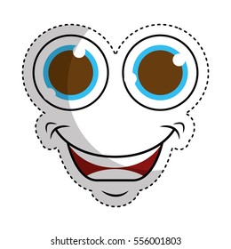 monster face emoticon icon vector illustration design