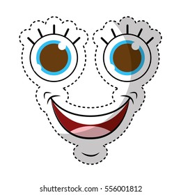 monster face emoticon icon vector illustration design