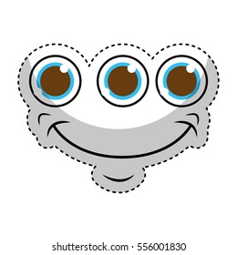 monster face emoticon icon vector illustration design