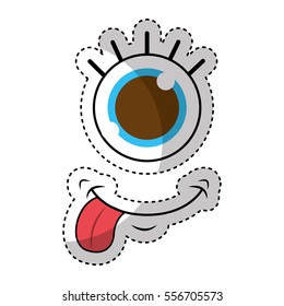monster face emoticon icon vector illustration design