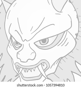 Monster face illustration