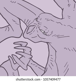 Monster face illustration