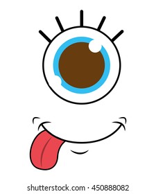 monster face isolated icon design, vector illustration  graphic 