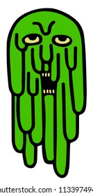 monster with face melting in big drops