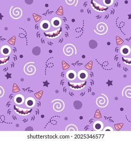 Monster face pattern illustration design