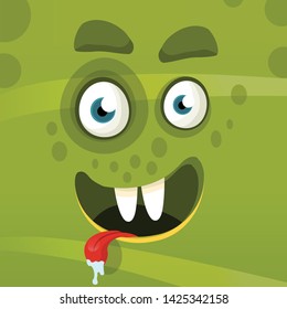 Monster Face Square Vector Illustration Stock Vector (Royalty Free ...