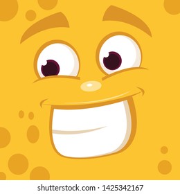 monster face in square vector illustration