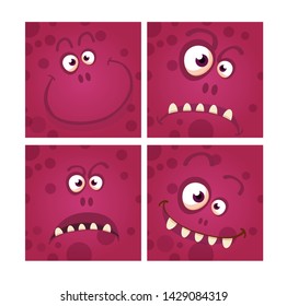 monster face in squared vector illustration