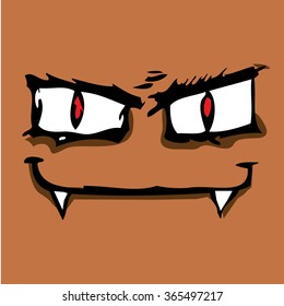 monster face vector brown