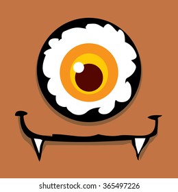 monster face vector brown
