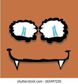 monster face vector brown