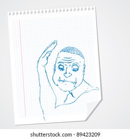 Monster Face vector doodle